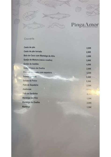 pinga amor restaurante|Menu 2024